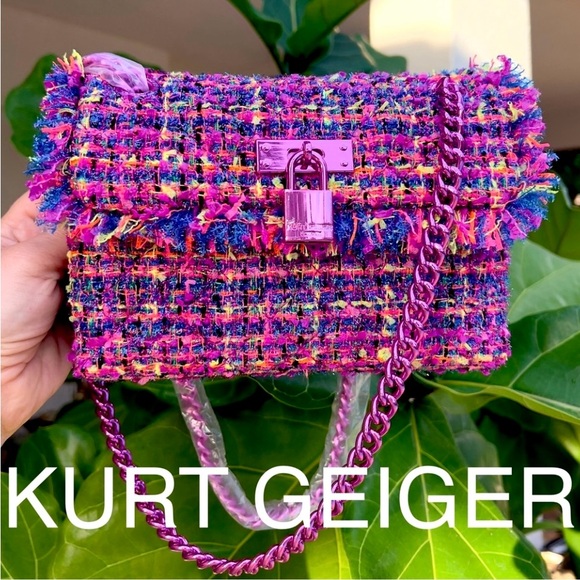 KURT GEIGER Brixton Tweed Mini crossbody bag pink - Picture 1 of 16